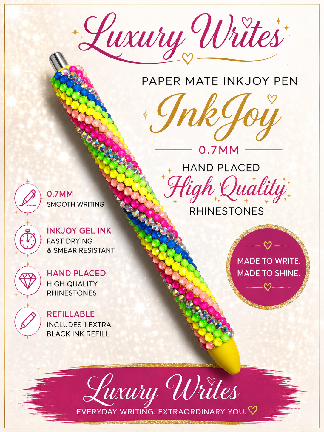 Bling Papermate refillable pen