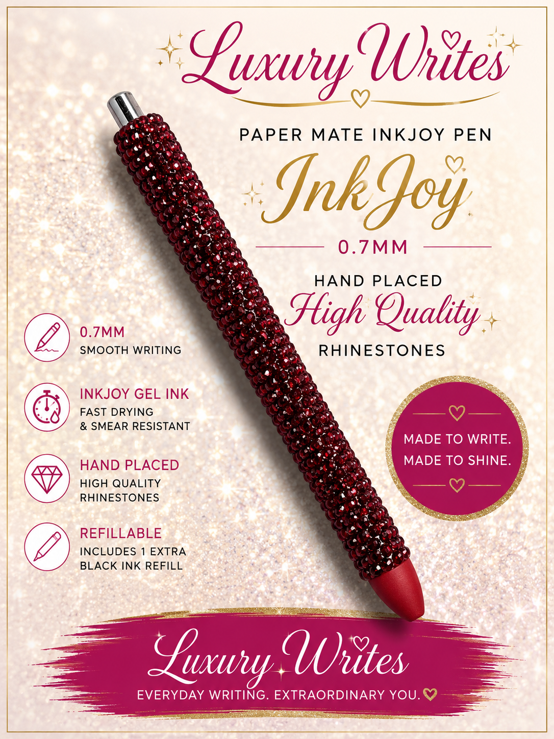 Bling Papermate refillable pen