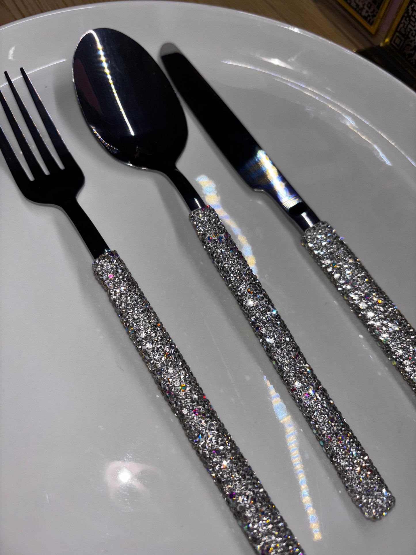 Elegant 3pcs Bling Silverware Set