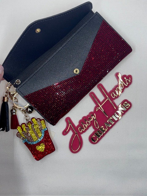 Elegant Blinged Black Wallet