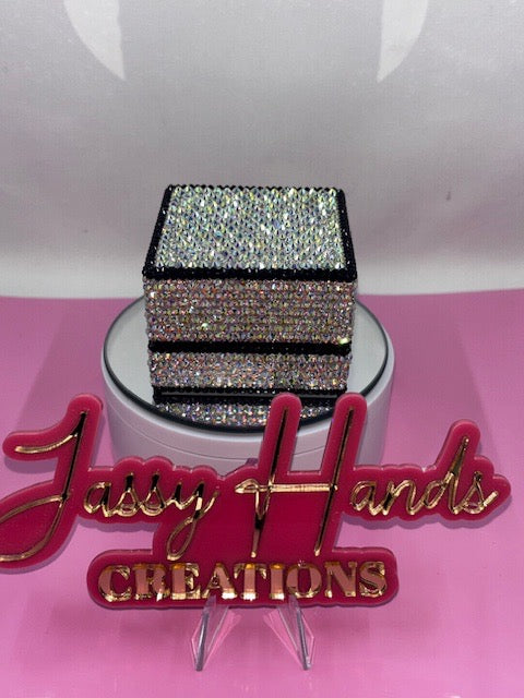 Hand Rhinestoned Ring Box/ Jewelry Box