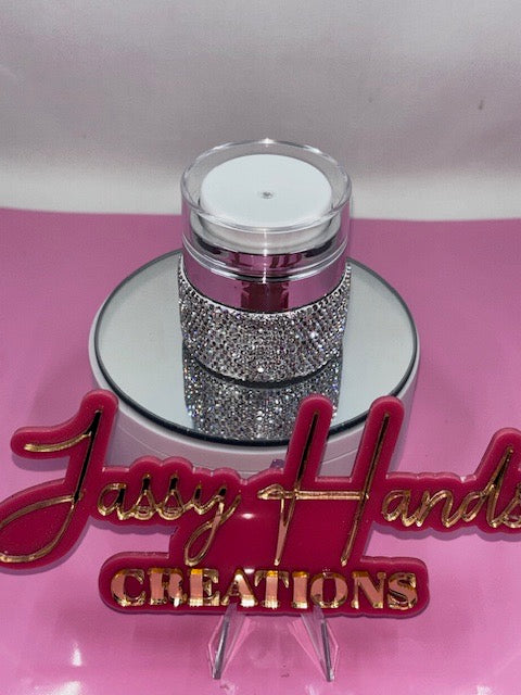 Elegant blinged airless pump refillable moisturizer bottle