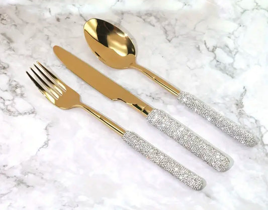 Elegant 3pcs Bling Silverware Set