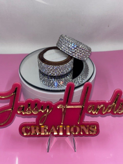 Hand Rhinestoned Ring Box/ Jewelry Box