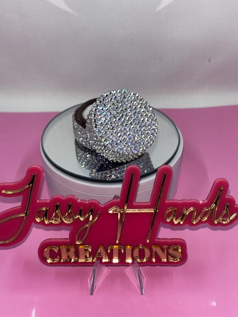 Hand Rhinestoned Ring Box/ Jewelry Box
