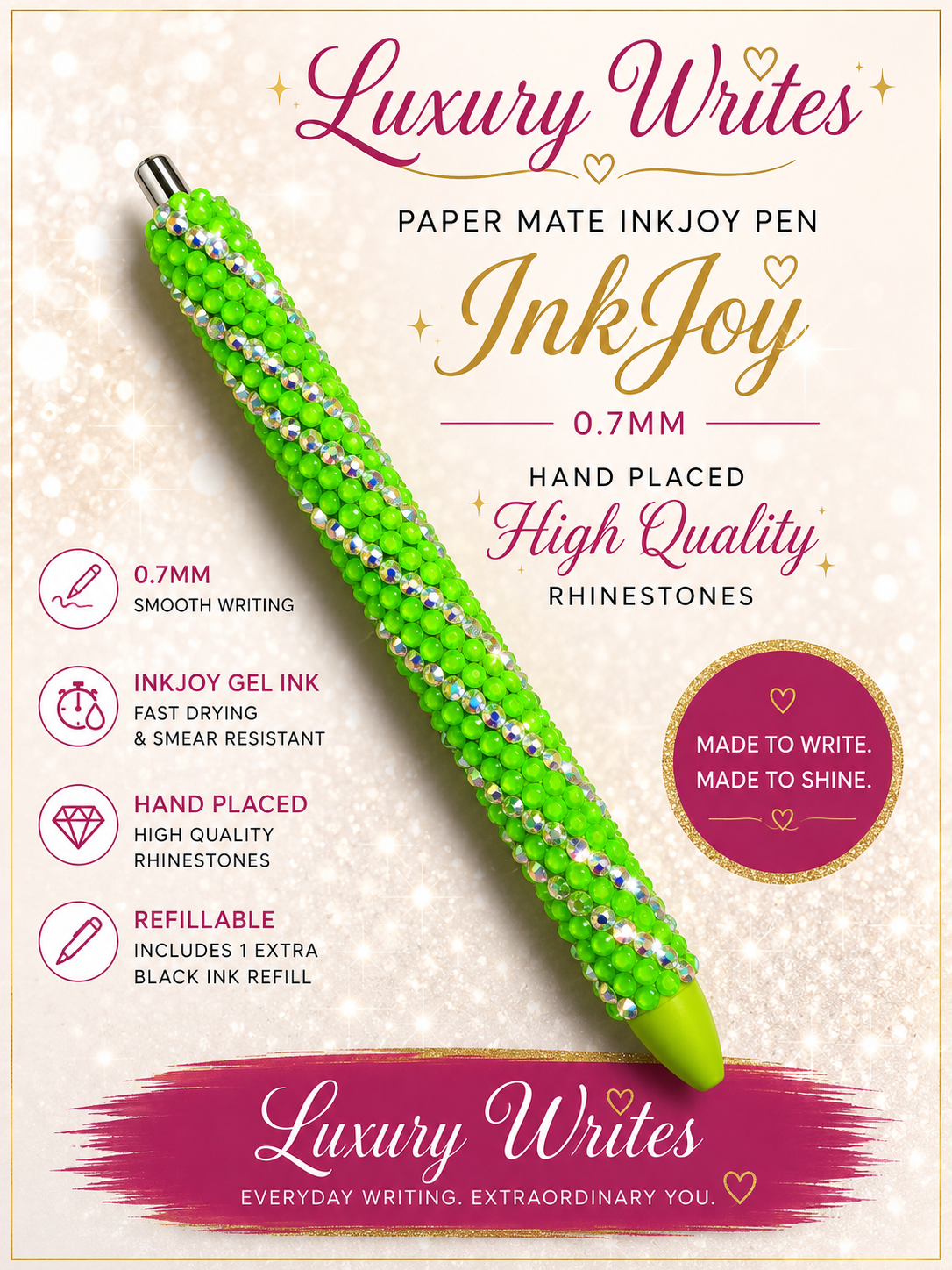 Bling Papermate refillable pen
