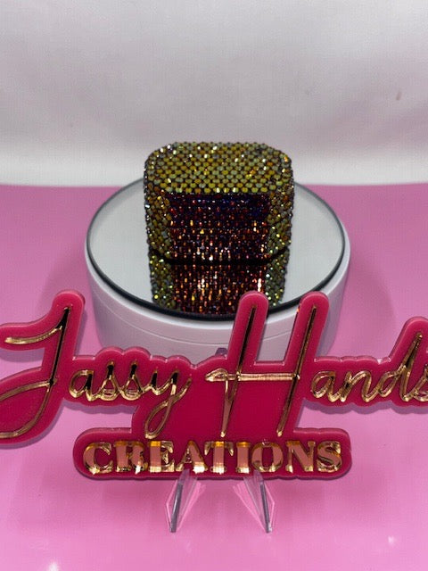 Hand Rhinestoned Ring Box/ Jewelry Box