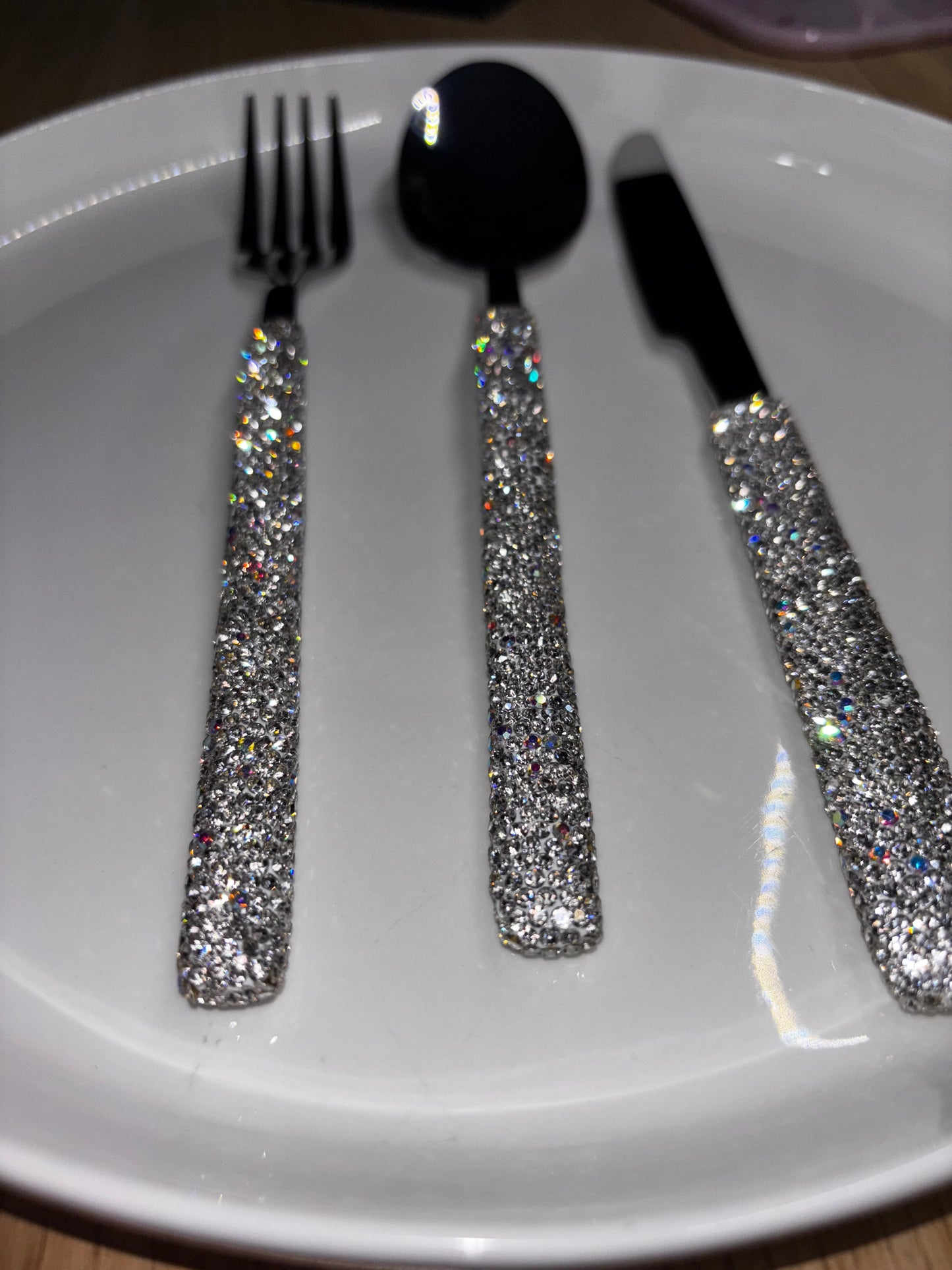 Elegant 3pcs Bling Silverware Set