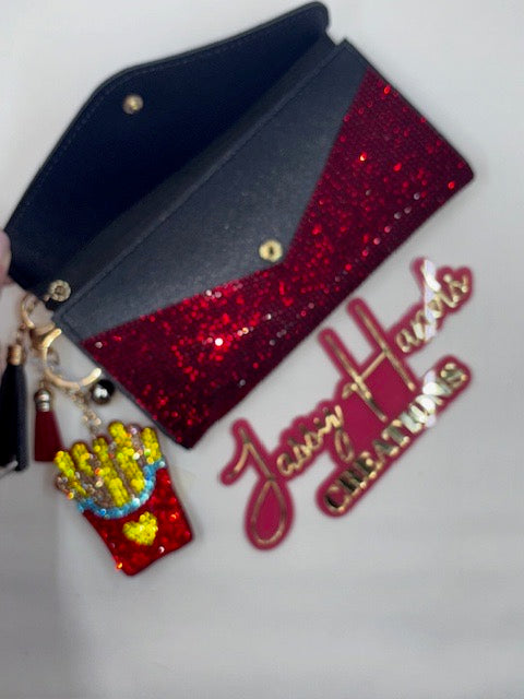 Elegant Blinged Black Wallet