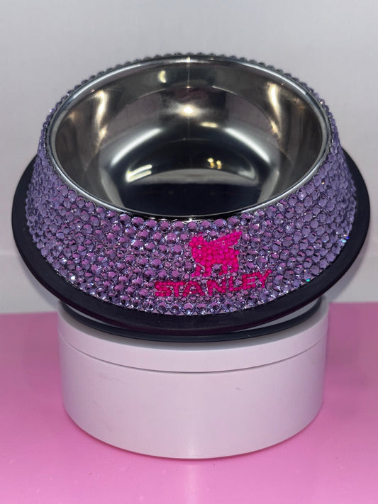 Custom Hand Rhinestoned Pet Bowl