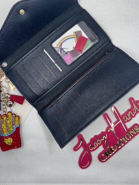 Elegant Blinged Black Wallet