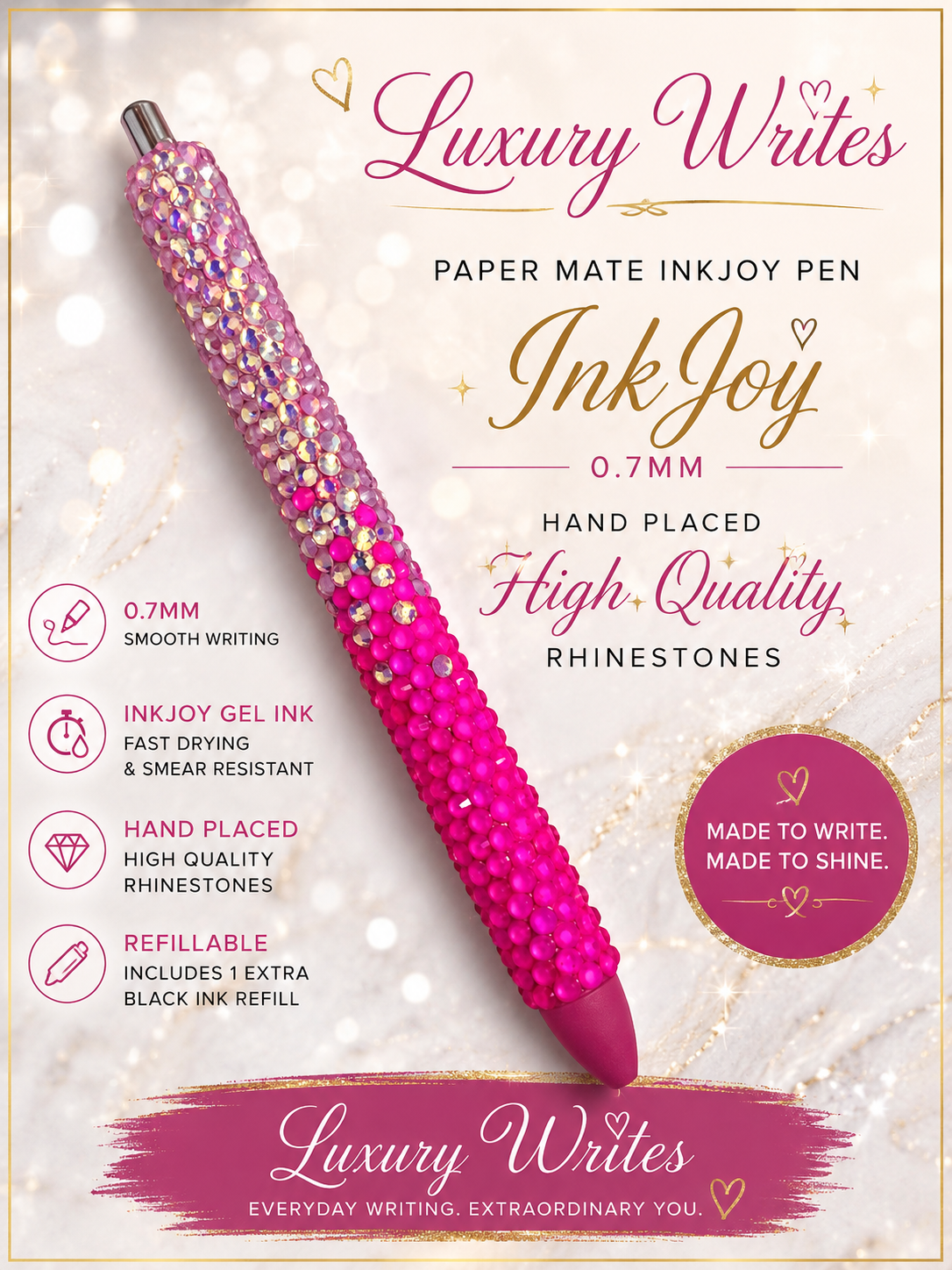 Bling Papermate refillable pen