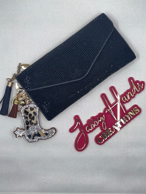 Elegant Blinged Black Wallet