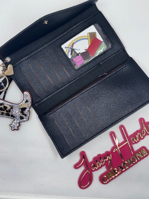 Elegant Blinged Black Wallet
