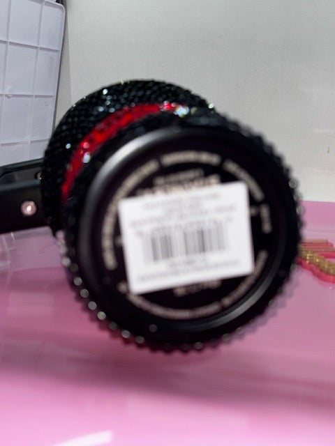 Hand Rhinestoned Tumbler- Valentines Day 40 oz-Black, Red, & Pink Hearts & Lips design