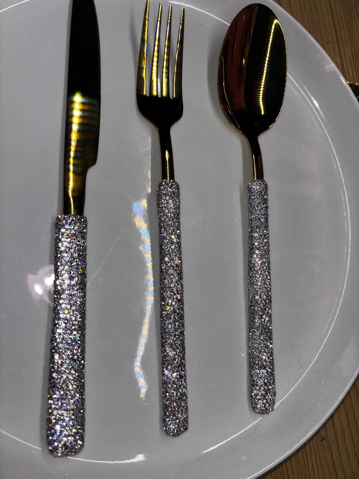 Elegant 3pcs Bling Silverware Set