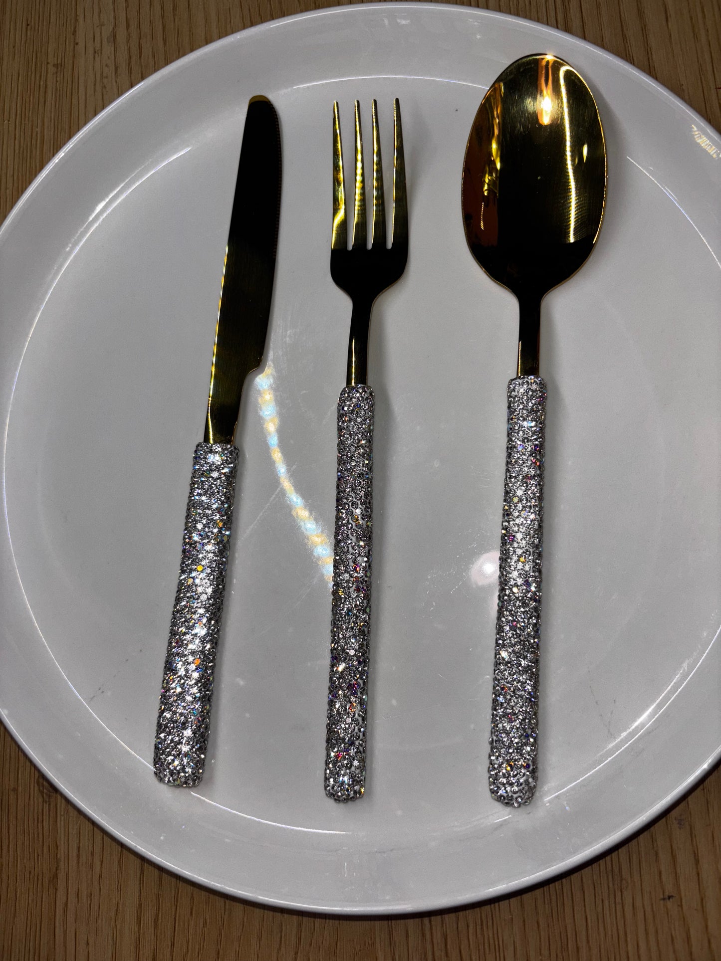 Elegant 3pcs Bling Silverware Set